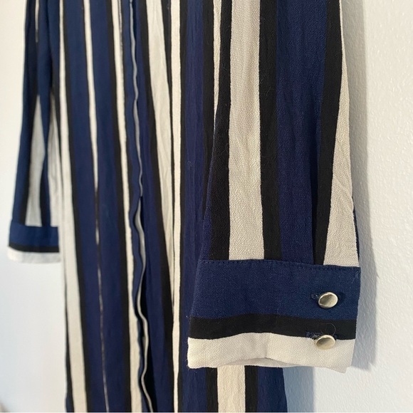 Selected Femme Long Sleeves Shirt Blue and White Stripe Dress Size EU34 - Picture 5 of 11